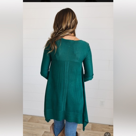 Mixed Knit Hi-Lo Trapeze Tunic Sweater NWOT - Picture 4 of 5